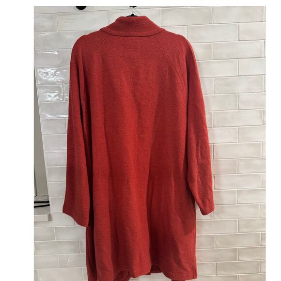 Cynthia Rowley 2X Red Wool Cape Coat Pockets 100% Wool Pockets - Picture 3 of 6